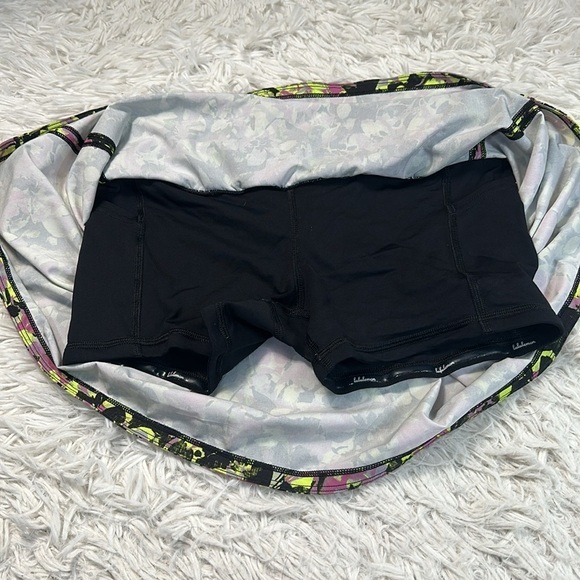 Lululemon Pace Rival Mid-Rise Skirt *Tall Inflected Highlight Yellow Multi Black - Picture 3 of 7